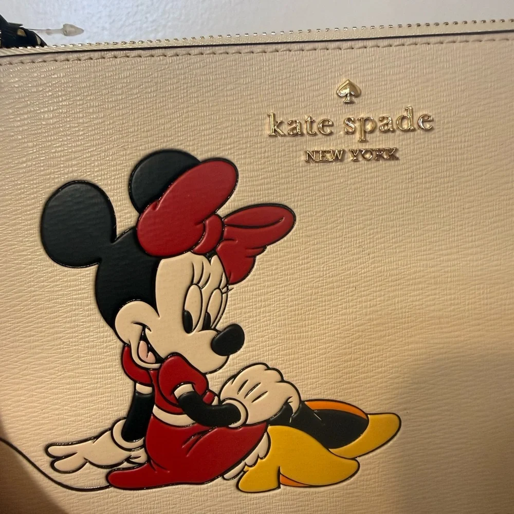 Kate Spade X Disney Minnie Mouse Medium L Zip Wristlet - Picture 3 of 7
